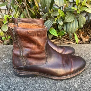 Frye Brown Leather Side Zip Western Boots Men's Size 10 Style #3487179