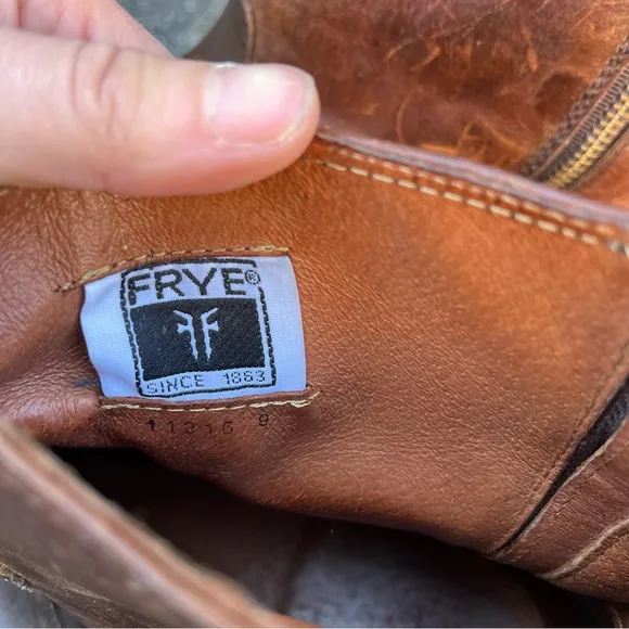 Frye Brown Leather Side Zip Western Boots Men's Size 10 Style #3487179