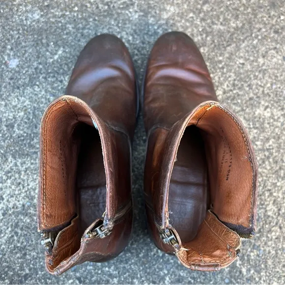 Frye Brown Leather Side Zip Western Boots Men's Size 10 Style #3487179