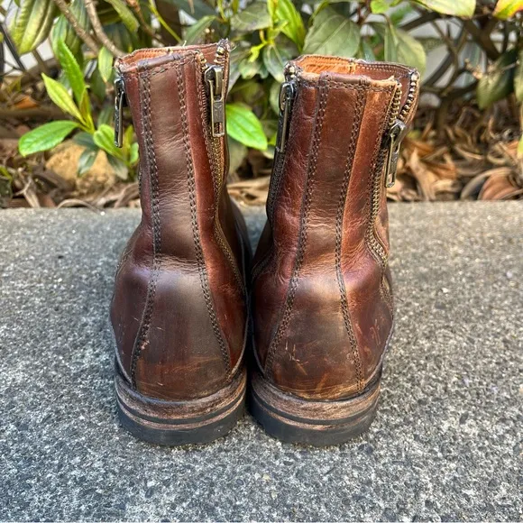 Frye Brown Leather Side Zip Western Boots Men's Size 10 Style #3487179