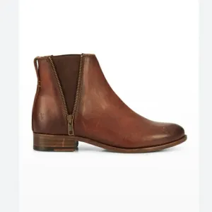 Frye Carly Double Zip Leather Ankle Boots