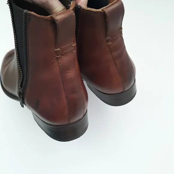 Frye Carly Double Zip Leather Ankle Boots
