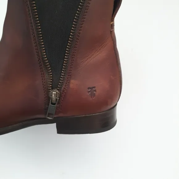 Frye Carly Double Zip Leather Ankle Boots