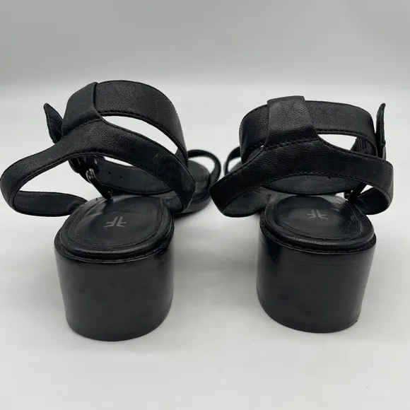 Frye CINDY Black leather strappy sandals. Size 7.5