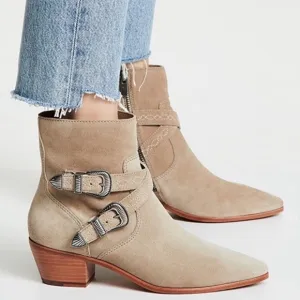 Frye Ellen Zip Side Buckle Boots