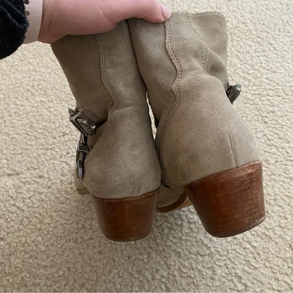 Frye Ellen Zip Side Buckle Boots