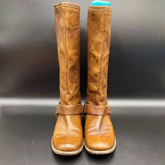Frye Full Back Zip Brown Boots Women's Size 6