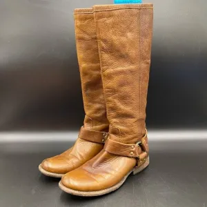 Frye Full Back Zip Brown Boots Women's Size 6