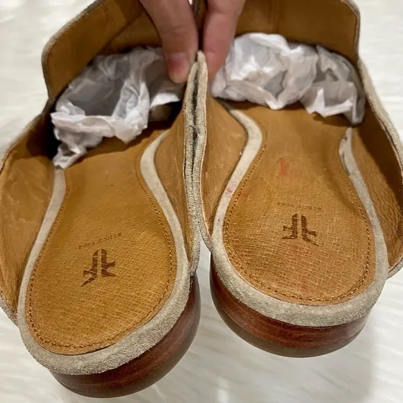 Frye Gwen Pickstitch Leather Slide Mule in Ash