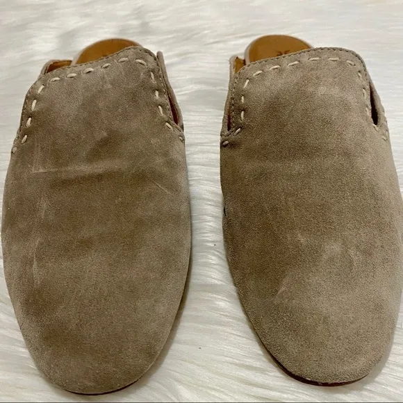 Frye Gwen Pickstitch Leather Slide Mule in Ash