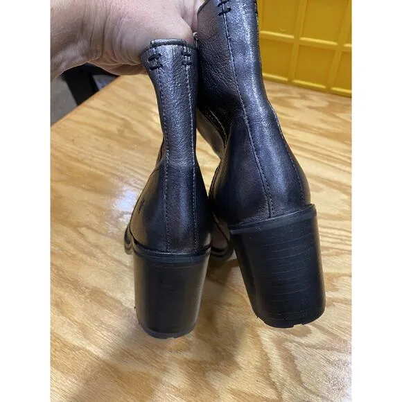 FRYE Karen Inside Ankle Boots Women's 7 B Gray Leather Side Zipper Round Toe S67