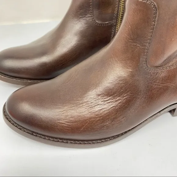 Frye Leather Side Zip Ankle Boots Melissa Button Short SZ 6.5B
