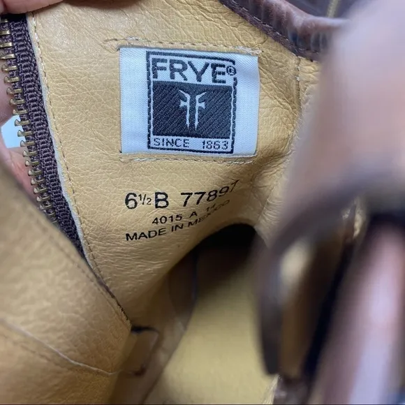 Frye Leather Side Zip Ankle Boots Melissa Button Short SZ 6.5B