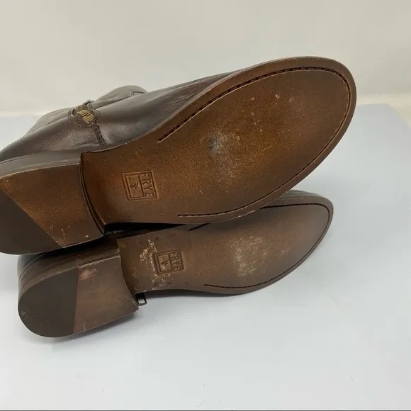 Frye Leather Side Zip Ankle Boots Melissa Button Short SZ 6.5B