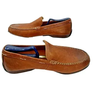 Frye Lewis Venetian Driving Shoes Men 9.5 Brown Leather Loafer 3480259-COG Mocs