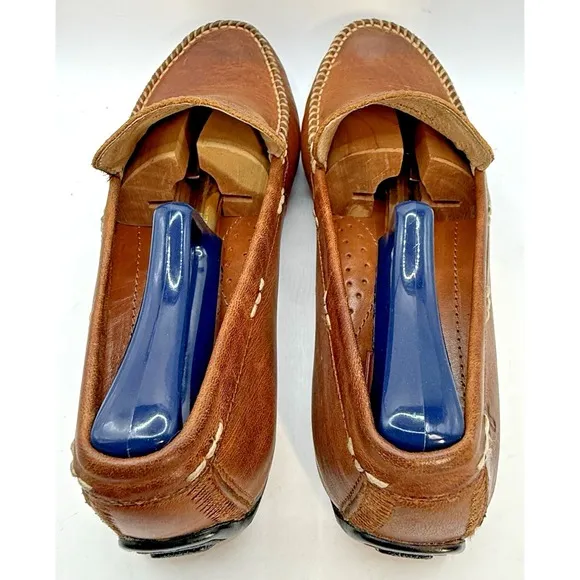 Frye Lewis Venetian Driving Shoes Men 9.5 Brown Leather Loafer 3480259-COG Mocs