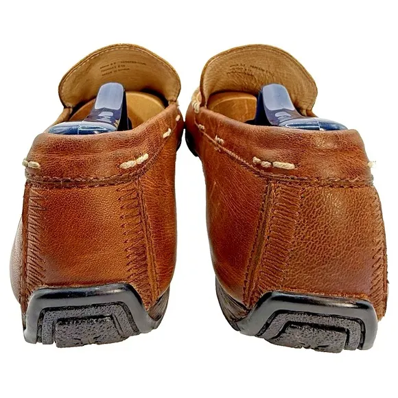 Frye Lewis Venetian Driving Shoes Men 9.5 Brown Leather Loafer 3480259-COG Mocs