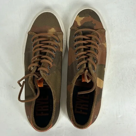 FRYE Ludlow Low Camo Canvas Lace up Sneakers