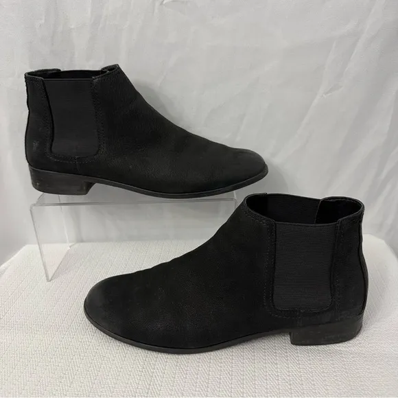 Frye Mallory Chelsea Leather Black Boots