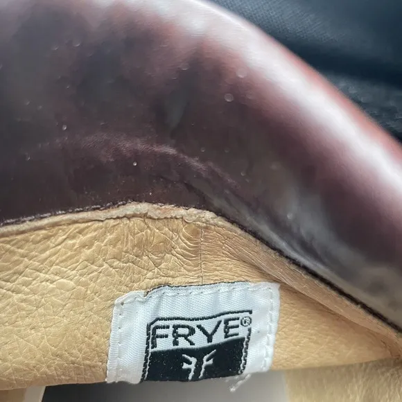 Frye Tall Knee High Riding Boots Women's Size 8 Brown Leather Buckle Side Zip