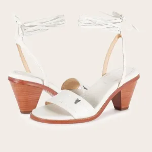 FRYE White Leather Estelle Ankle Tie Sandals size 7M