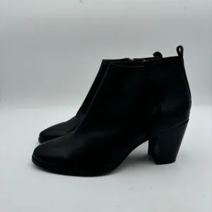 Frye Women’s 8.5 Smooth Black Leather Side Zip Ankle Boots