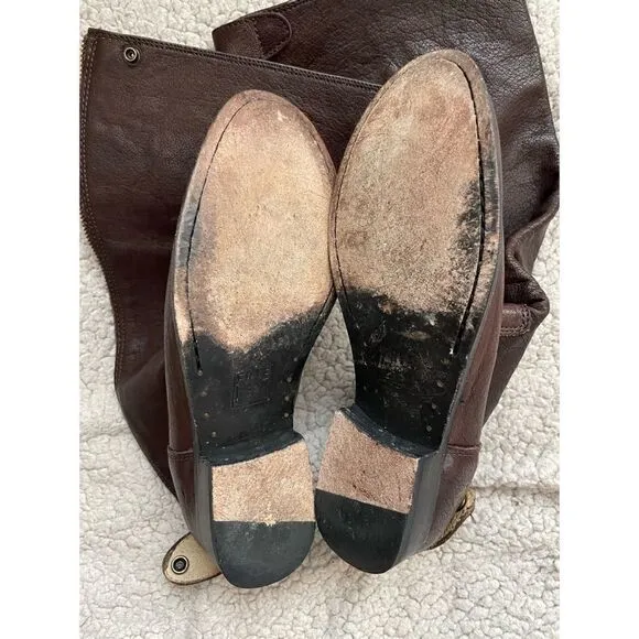 Frye Melissa  Chocolate Button Back Zip Boots Size 7