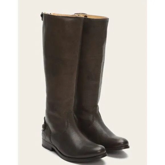 Frye Melissa  Chocolate Button Back Zip Boots Size 7