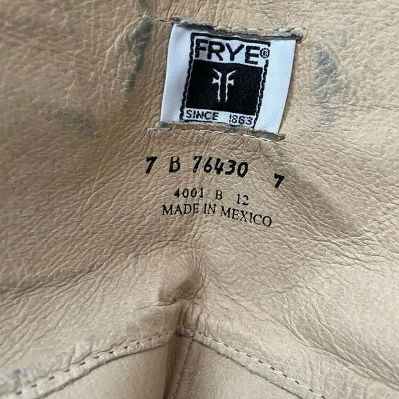 Frye Melissa  Chocolate Button Back Zip Boots Size 7