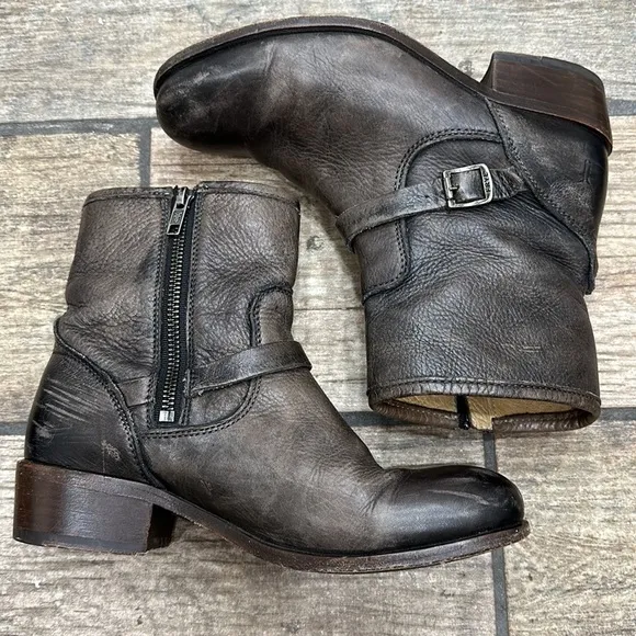 Fyre‎ Women’s Dark Brown Leather Lynn Moto Chelsea Boots