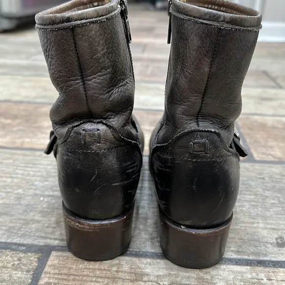Fyre‎ Women’s Dark Brown Leather Lynn Moto Chelsea Boots