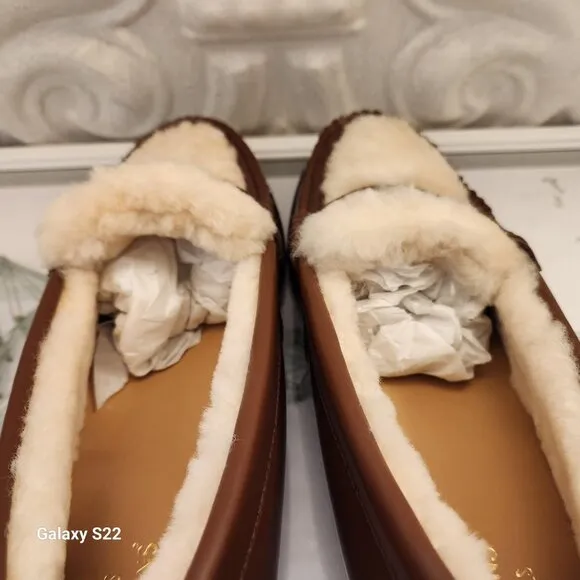 G. H Bass &quot;Whitney&quot; Shearling Whiskey Loafers. NIB. Size 10