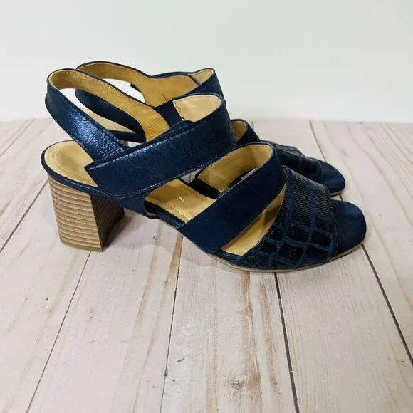 Gabor Bluette Mississippi Midnight Blue Leather Sandals