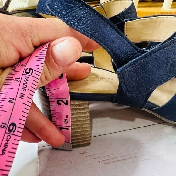 Gabor Bluette Mississippi Midnight Blue Leather Sandals