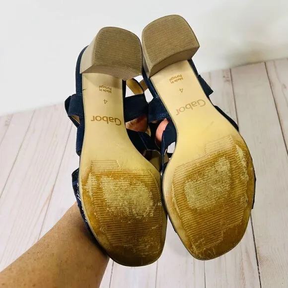 Gabor Bluette Mississippi Midnight Blue Leather Sandals
