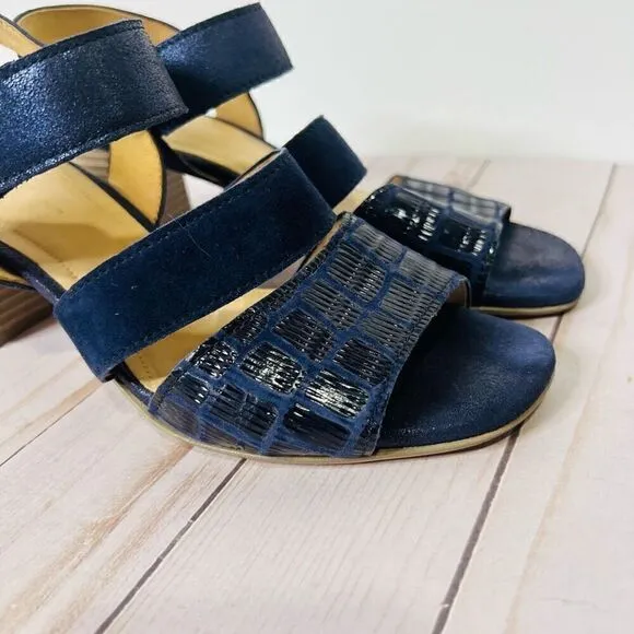 Gabor Bluette Mississippi Midnight Blue Leather Sandals