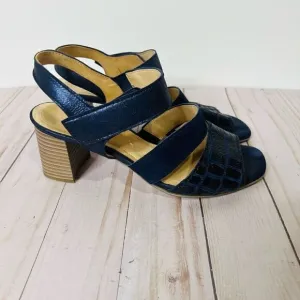 Gabor Bluette Mississippi Midnight Blue Leather Sandals