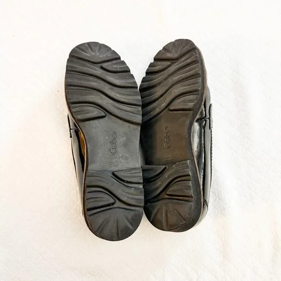 Gabor Patent Leather Suede Penny Loafer Round Toe Flats Shoes Size 6.5