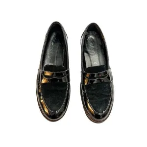 Gabor Patent Leather Suede Penny Loafer Round Toe Flats Shoes Size 6.5