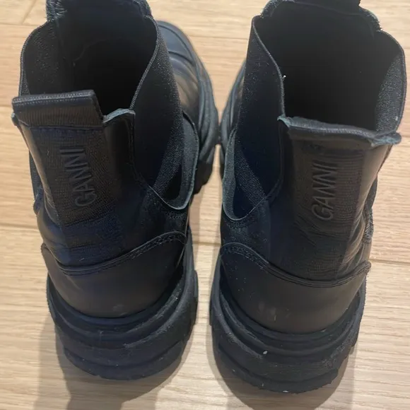 Ganni Black Chelsea Boots Low