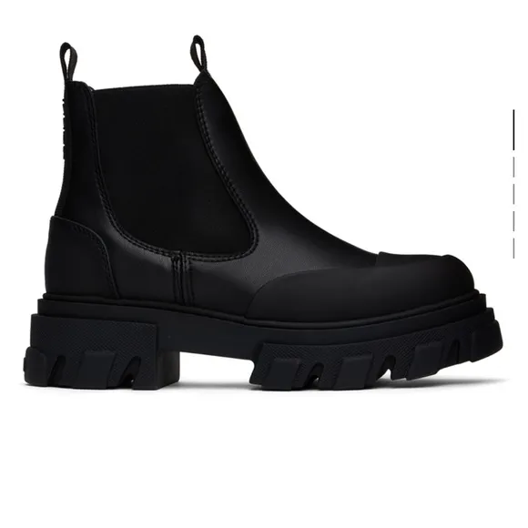 Ganni Black Chelsea Boots Low