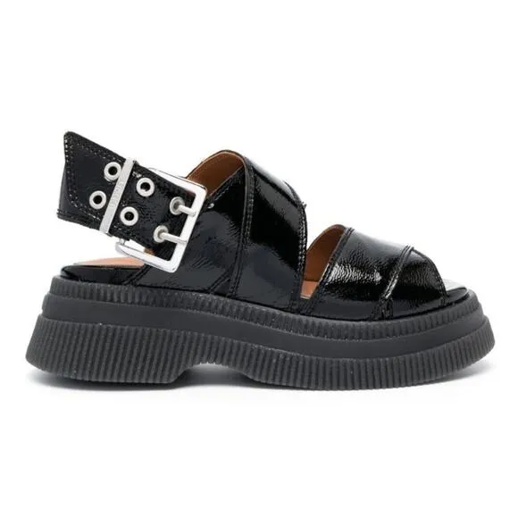 GANNI Chunky Patent Leather Sandals