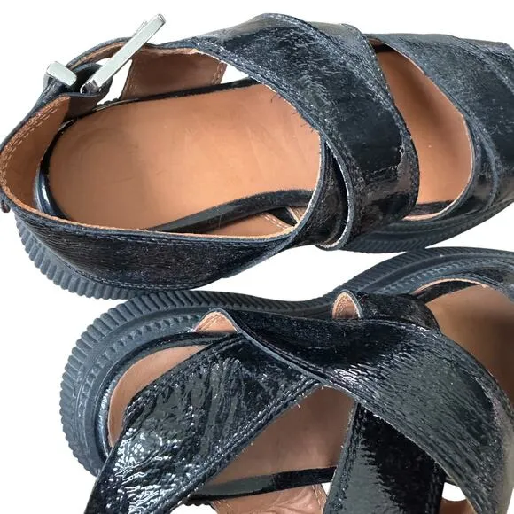 GANNI Chunky Patent Leather Sandals