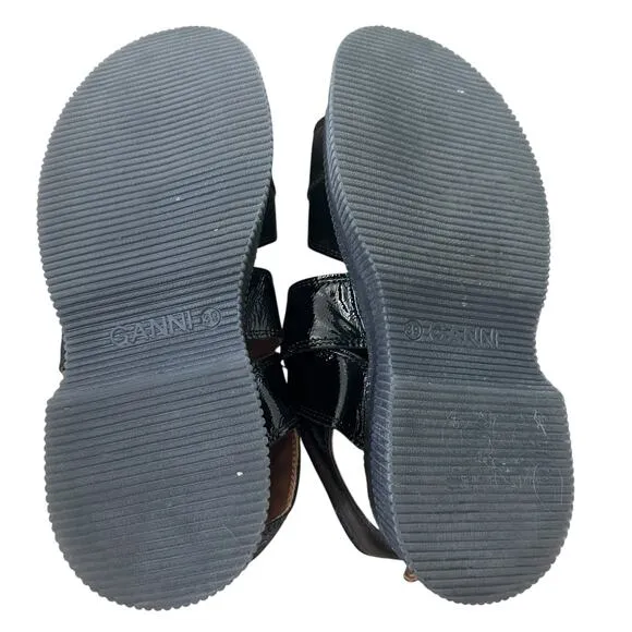 GANNI Chunky Patent Leather Sandals