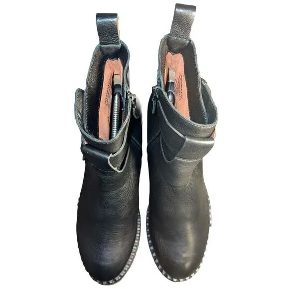 Gentle Souls by Kenneth Cole Women's Moto Black Ankle Boots | 8.5