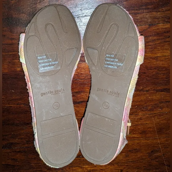 Gentle souls Gisele tropical multi wedge sandals 7 new