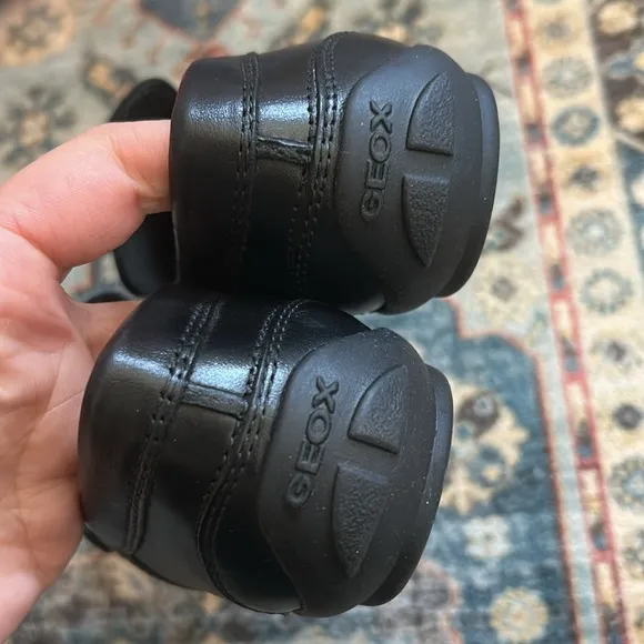 Geox Kids Fast 3 Loafers Leather Round Toe Slip On Black Size 33/US 2 Little Kid