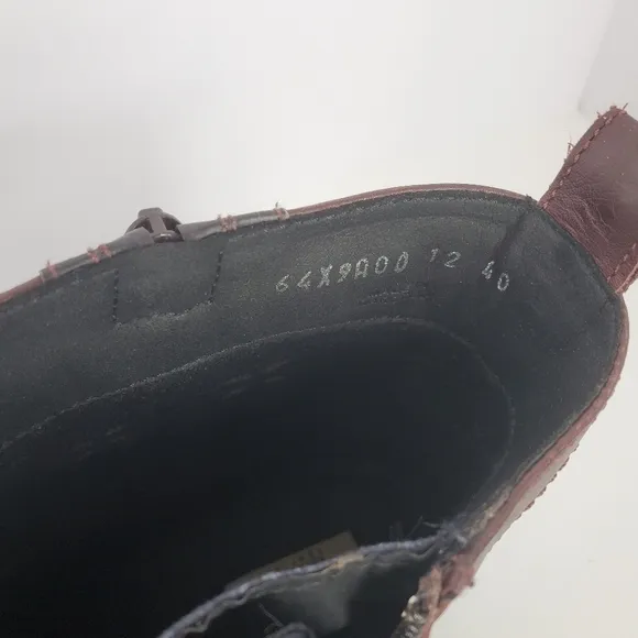 Geox zip up ankle boots burgandy leather sz 40 9.5