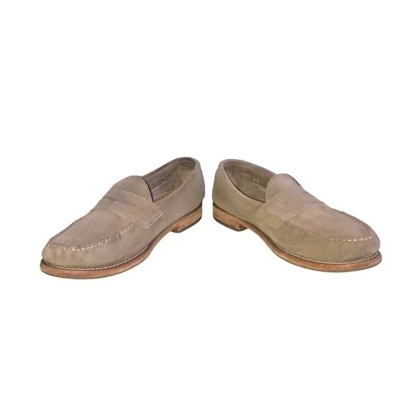G.H. Bass &amp; CO. Weejuns Kensington Taupe Suede Slip-On Penny Loafers