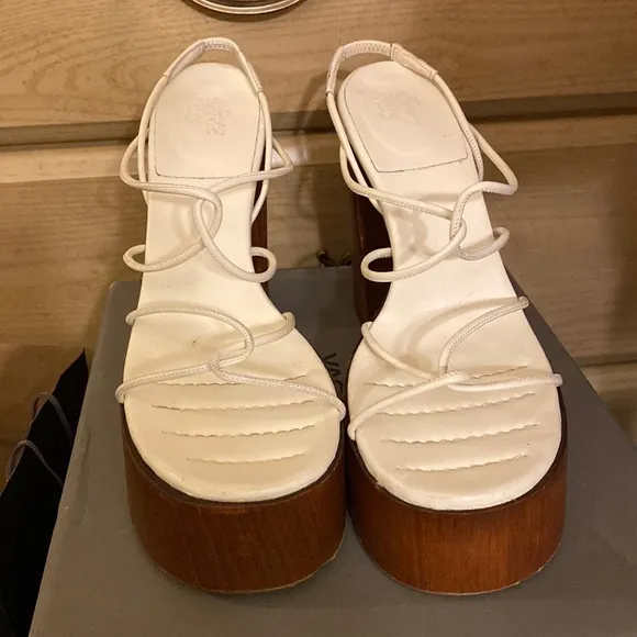 Gia Borghini x RHW Rosie 28 Leather Knotted Strappy Chunky Platform Sandals 40